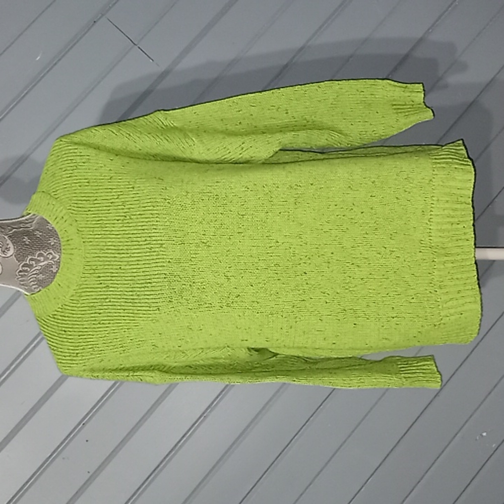 Misslook neon green confetti knit crew neck sweater